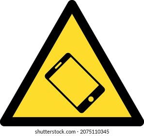 Icono de advertencia de Smartphone con estilo plano. Imagen de icono de aviso de smartphone vectorial aislado en un fondo blanco.