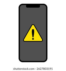 A smartphone with a warning symbol