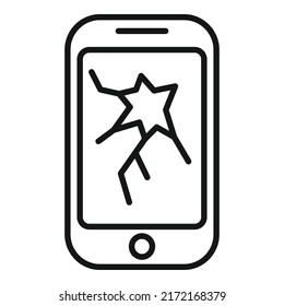 Smartphone waste icon outline vector. Metal trash. Garbage reuse