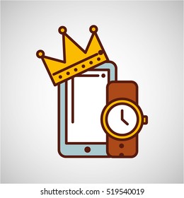 smartphone watch gift father day icon vector illustration eps 10