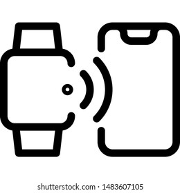 Smartphone watch sends information wirelessly to mobile phone