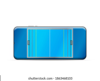 Smartphone water polo pool on a white background. Vector illustration.