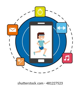 smartphone wearable technology icons vector illustration design