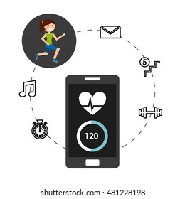 smartphone wearable technology icons vector illustration design