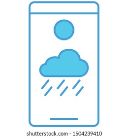 Smartphone weather icon blue lineal vector