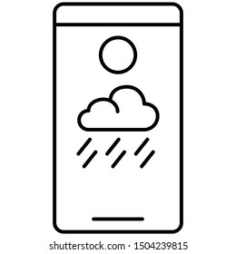 Smartphone weather icon lineal vector