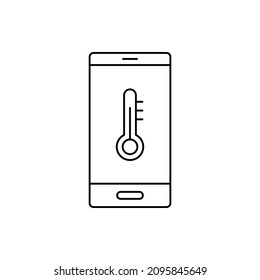 smartphone weather temperature icon vector