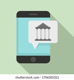 Smartphone web banking icon. Flat illustration of smartphone web banking vector icon for web design