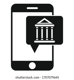 Smartphone web banking icon. Simple illustration of smartphone web banking vector icon for web design isolated on white background