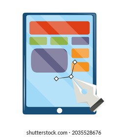 smartphone web design apps isolated