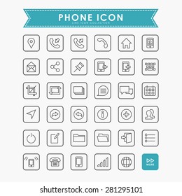 smartphone and web minimal line icons