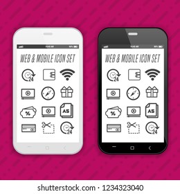 Smartphone with web and mobile application icons on screen.