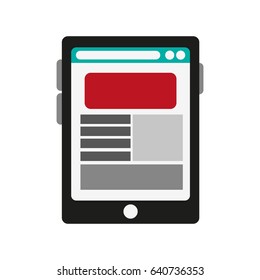 smartphone with web page on screen icon image 