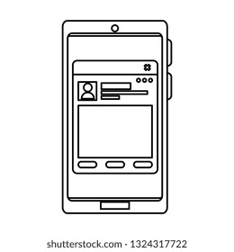 smartphone with webpage template