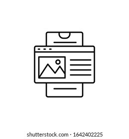 Smartphone website icon. Simple line, outline vector of phone application icons for ui and ux, website or mobile application