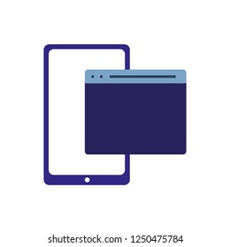 smartphone website on white background