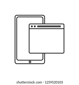 smartphone website on white background