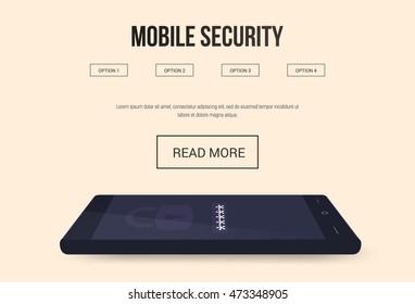 smartphone website template, cell phone landing page layout vector design, mobile phone infographic design