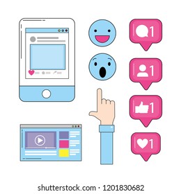 Smartphone con Sitio web Video y chat social