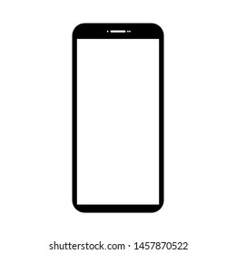 smartphone with white blank screen display isolated on white background. vector illustration