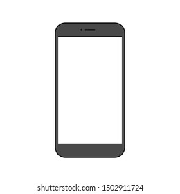 smartphone with white blank screen isolated on white background. vector illustration