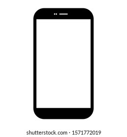 smartphone with white blank screen isolated on white background. vector illustration