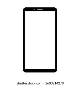 smartphone with white blank screen isolated on white background. vector illustration