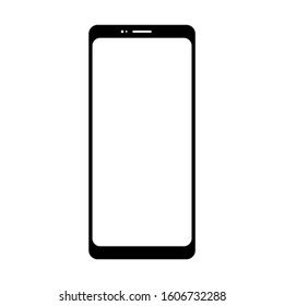 smartphone with white blank screen isolated on white background. vector illustration