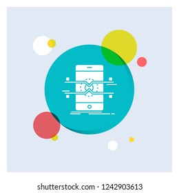 smartphone White Glyph Icon colorful Circle Background