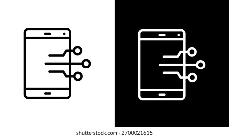 Design de Conjunto de Ícones Brancos de Smartphone