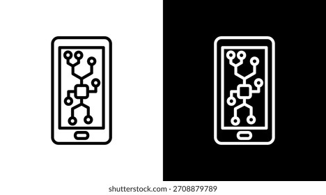Weißes Smartphone Symbolsatz Vektor