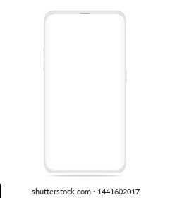 smartphone white  realistic with isolated on white background new cell simple