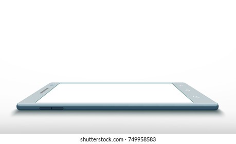 Smartphone with a white screen. Technology communication background. Stock vector illustration.