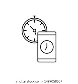 Smartphone wifi clock icon. Element of Internet in life icon