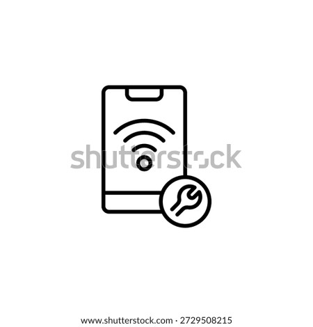 Smartphone WiFi Connection Settings Troubleshooting Icon Outline Simple