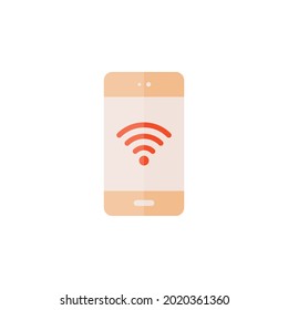 Smartphone mit Wi-Fi-Flachsymbol.