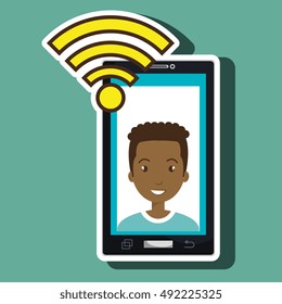 smartphone wifi man online