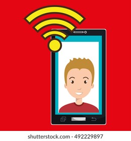 smartphone wifi man online