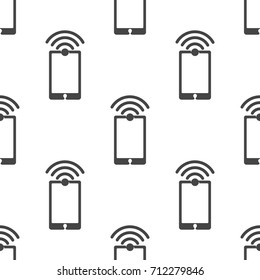 Smartphone Wifi Seamless Pattern. Vector Illustration For Backgrounds