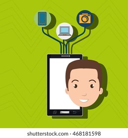 smartphone wifi service connection vector illustration graphic