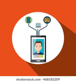 smartphone wifi service connection vector illustration graphic