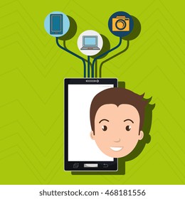 smartphone wifi service internet vector illustration graphic