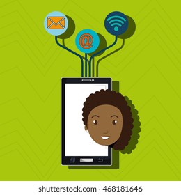 smartphone wifi service internet vector illustration graphic