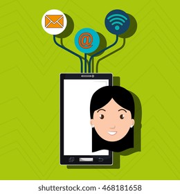 smartphone wifi service internet vector illustration graphic