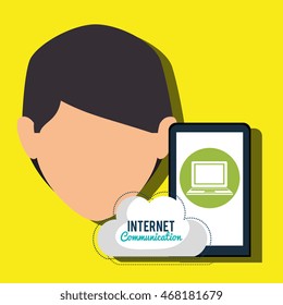 smartphone wifi service internet vector illustration graphic