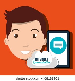 smartphone wifi service internet vector illustration graphic