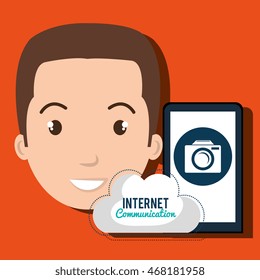 smartphone wifi service internet vector illustration graphic