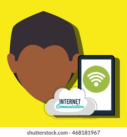 smartphone wifi service internet vector illustration graphic