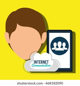 smartphone wifi service internet vector illustration graphic