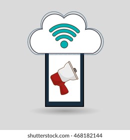 smartphone wifi service internet vector illustration graphic